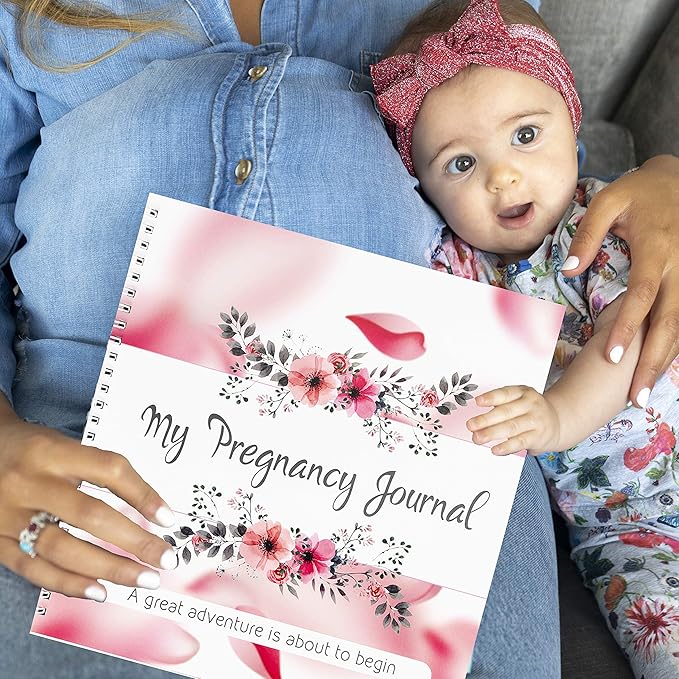 My Pregnancy Journal and Baby Memory Book with Stickers - Baby Scrapbook and Photo Album - Perfect Pregnancy Gifts for First Time Moms - Pregnancy Journal Memory Book