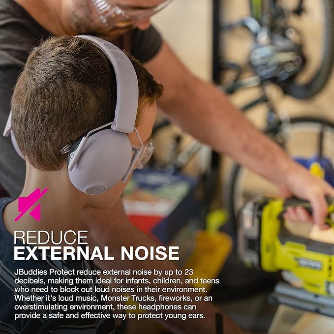 JLab JBuddies Protect Earmuffs, Adjustable Headband for Infants to Teens, Hearing Protection