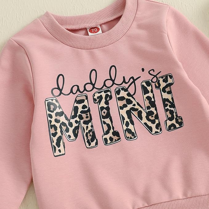 Kupretty Baby Girl Fall Winter Clothes Toddler Outfit Letters Graphic Crewneck Sweatshirts + Joggers Pants Set