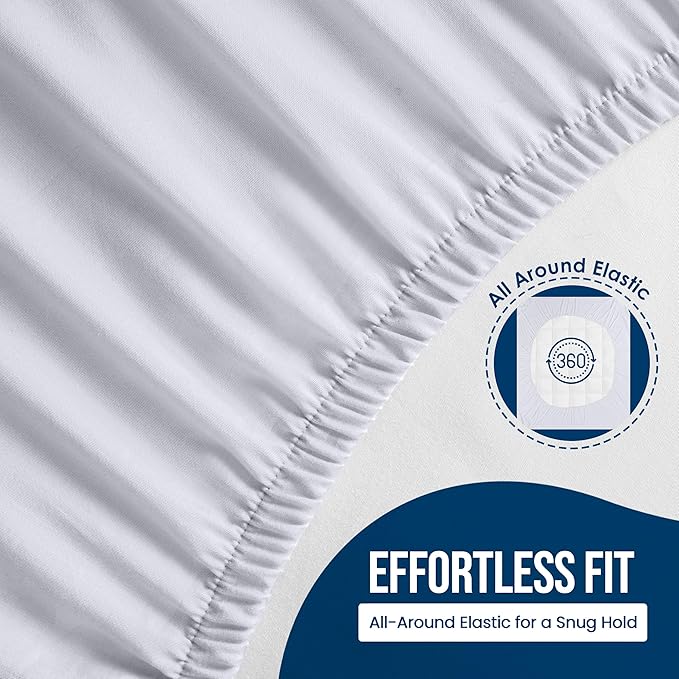 Utopia Bedding Waterproof Mattress Protector Queen Size, Premium Terry Mattress Cover 200 GSM, Breathable, Fitted Style with Stretchable Pockets (White)