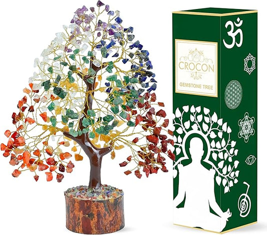 Seven Chakra Crystal Tree Birthday Gifts for Women, Healing Crystal Tree of Life Sister Birthday Gifts Room & Home Decor Gift for Mom Her Positive Energy New Home House Warming Gift Women Unique