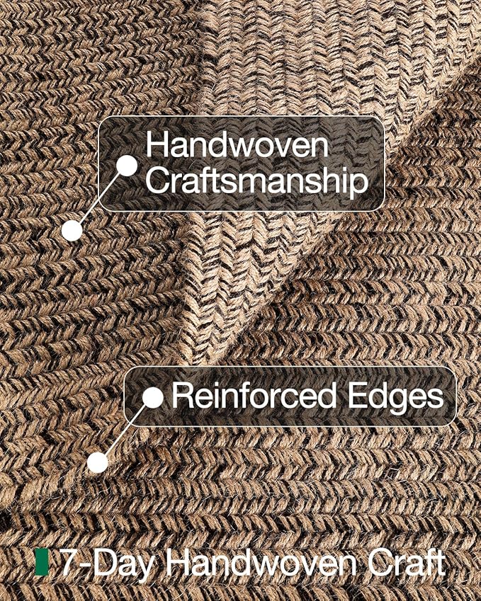 LUMI Jute Area Rug 6x9 for Living Room, Natural Handwoven Rugs Non Slip, Farmhouse Braided Carpets No Shedding for High Traffic, Dining Room, Indoor, Outdoor, Patio