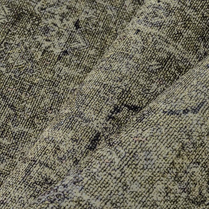 Vintage Runner Rug 2x8 Washable Hallway Carpet Non Slip Long Olive Brown Bedroom Low Pile Kitchen Distressed Retro Accent Throw Rug for Bathroom Dining Laundry Living Room