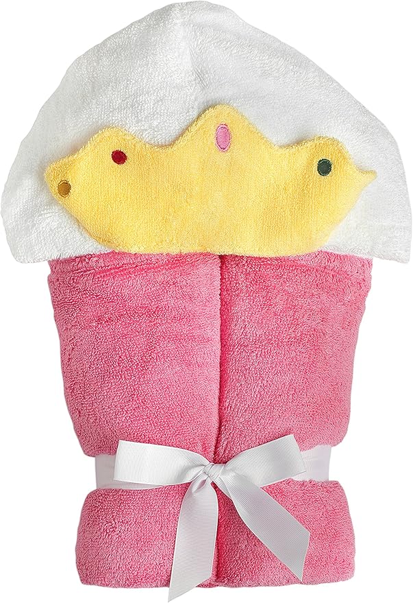 Hooded Baby Towel for Kids 2-8 | Large 100% Cotton Baby Towel for Girls in Pink | Cute Princess Bath Towels for Babies and Toddlers