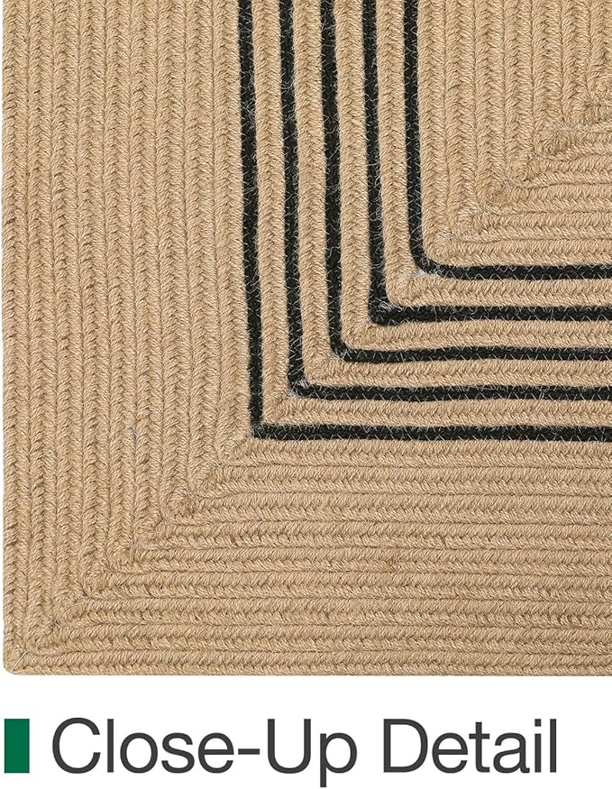 LUMI Jute Area Rug 8x10 for Living Room, Natural Handwoven Rugs Non Slip, Farmhouse Braided Carpets No Shedding for High Traffic, Dining Room, Indoor, Outdoor, Patio