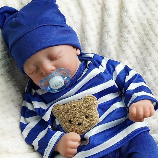 17" Lifelike Reborn Sleeping Baby Boy Doll Hardy, Realistic Newborn Baby Dolls, That Look Real for 3+ Year Old
