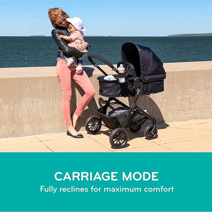 Evenflo Pivot Modular Travel System with SafeMax Rear-Facing Infant Car Seat (Dusty Rose Pink)