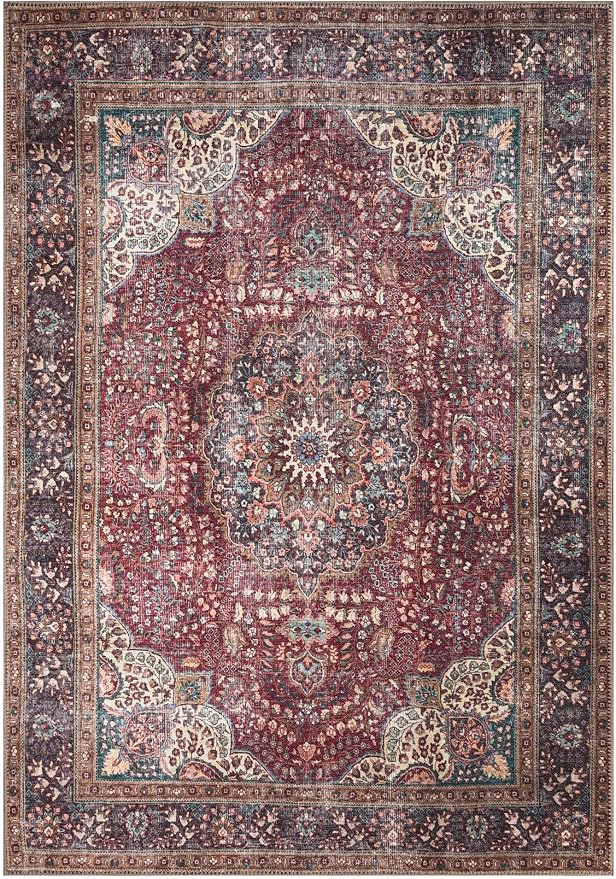 Keen Home Design 3x5 Rug - Machine Washable Entry Rug with Non-Slip Backing, Ideal for Enteryway, Kitchen, Bathroom, Laundry Room - Vintage, Easy Clean, Durable, Low Pile Rug - (3' x 5')