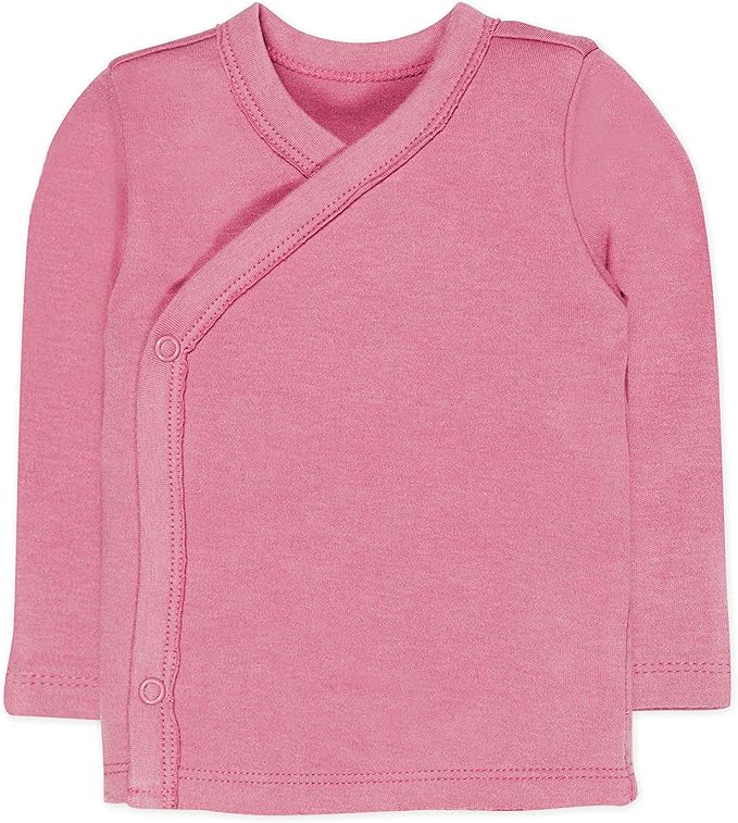 HonestBaby 3-pack Long Sleeve Side-snap Kimono Tops 100% Organic Cotton for Newborn Baby for Infant Boys, Girls, Unisex