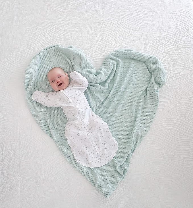 Amazing Baby Cellular Blanket, Premium Cotton Knit, Ultra Soft, Breathable, Cozy Gift for Baby Boys and Girls, Favorite Toddler Blanket, 44 x 44 inches (112 x 112 cm), Soft Blue