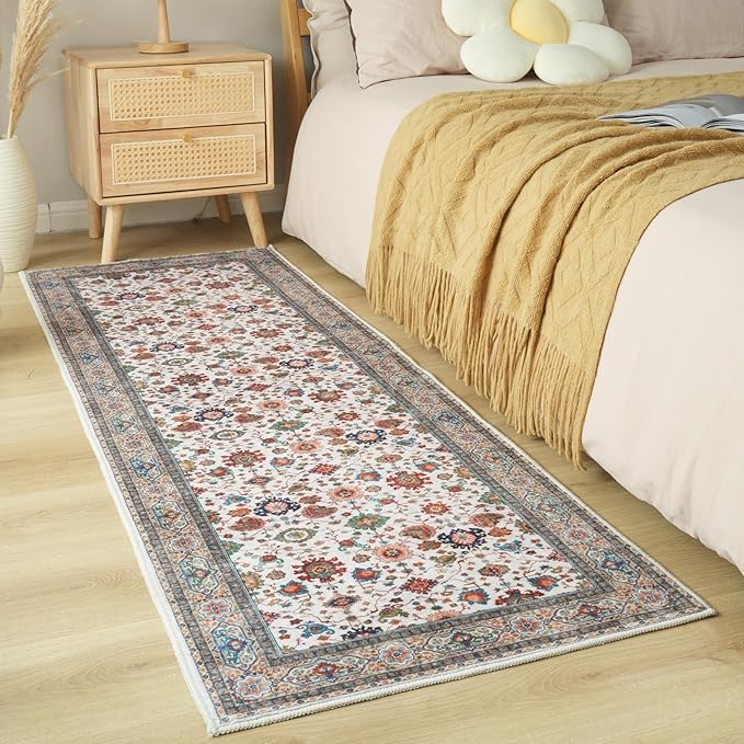 Runner Rug for Hallways Kitchen Rug Non Slip 2'x 6' Washable Rugs with Rubber Backing Soft Carpet Runner for Hallways, Kitchen, Laundry, Bedroom, Bathroom (Colorful)