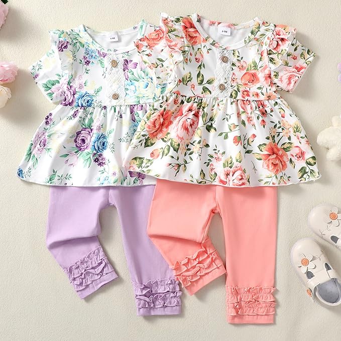 Baby Girl Clothes Toddler Girl Outfits Ruffle Shirt Pants Cute Infant Outfit Set Baby Girl Fall Winter Clothes