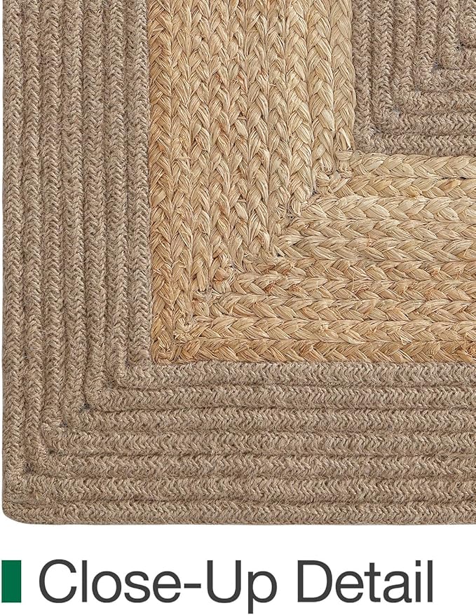 LUMI Jute Runner Rug Non Slip for Hallway, 3'x7' Natural Rustic Carpet No Shedding, Farmhouse Braided Area Mat Indoor High Traffic for Living Room, Entryway, Kitchen, Laundry