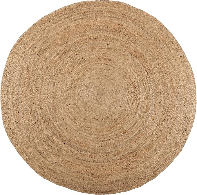 REDEARTH · Round Area Rug - 5 Feet Braided Natural Jute Rug- Artisan Made Reversible Boho Jute Rugs for Bedroom - Kitchen - Living Room - Farmhouse - Home Decor - Handmade Rustic Vintage Décor