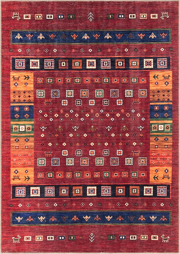 Keen Home Design 3x5 Rug - Machine Washable Entry Rug with Non-Slip Backing, Ideal for Enteryway, Kitchen, Bathroom, Laundry Room - Vintage, Easy Clean, Durable, Low Pile Rug - (3' x 5')