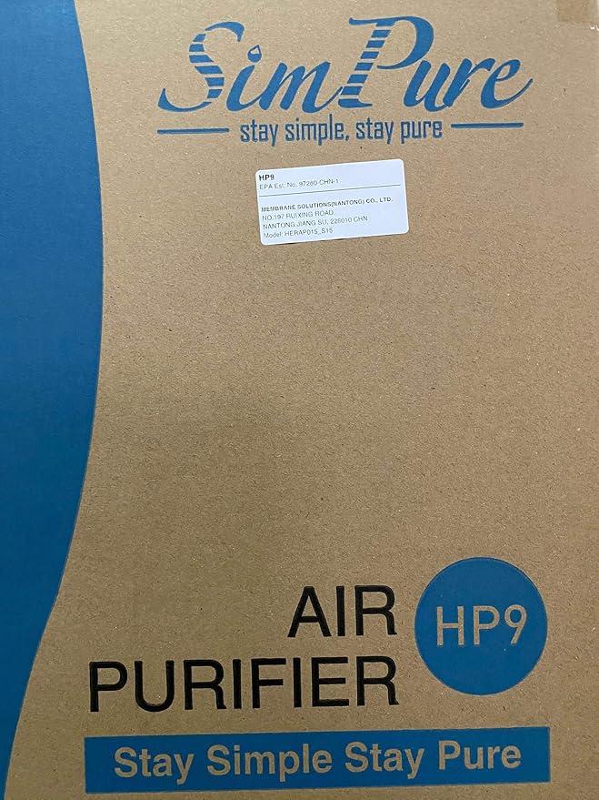 SimPure HP9 Air Purifier for Home Large Room & Bedroom & Office, Quiet True HEPA Filter Air Cleaner for Allergies, Pets, Smokers, Eliminates Allergens, Smoke, Odors, Dust, Pets Hair Dander, Mold