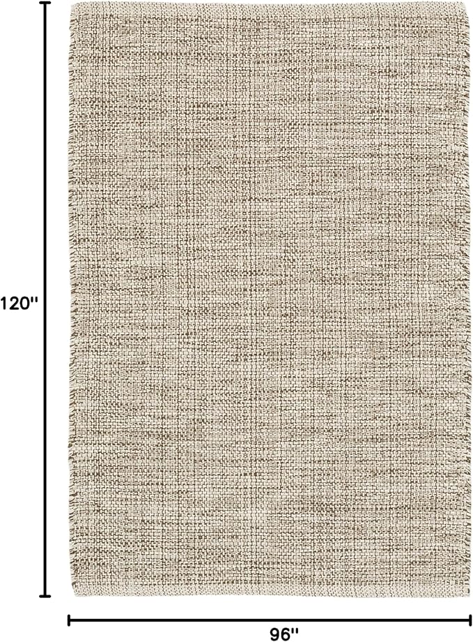 Dash & Albert Marled Brown Handwoven Cotton 7.5 X 9.5 Feet, Browns Geometric Pattern