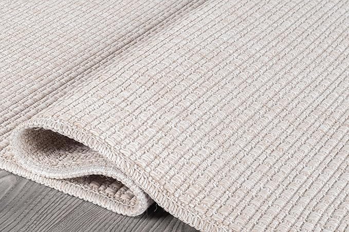 Beverly Rug Easy Jute Off White Entry Rug 2x3 Solid Washable Durable Outdoor Indoor Area Rugs for Living Dining Patio Office Stain Resistant Non Shedding Casual Indoor Outside Carpet 2 x 3 Off-White