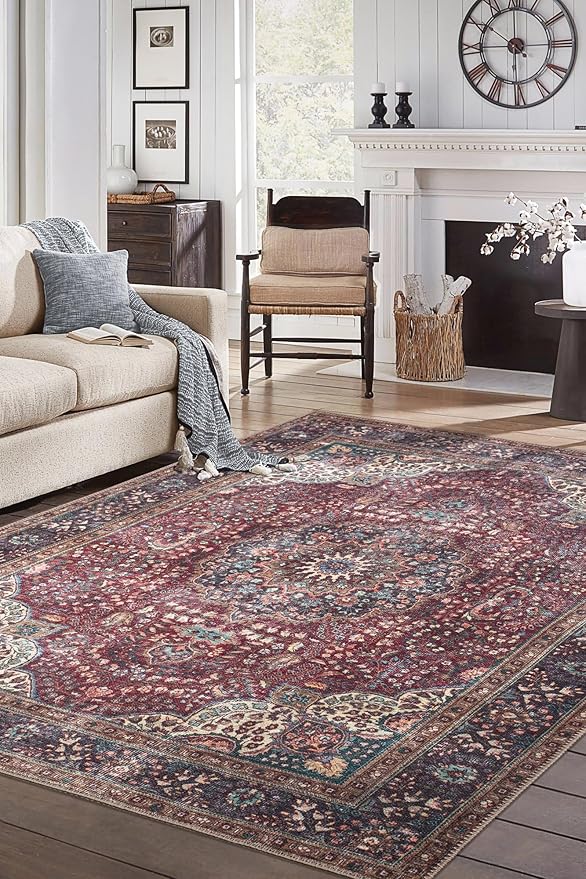 Keen Home Design 3x5 Rug - Machine Washable Entry Rug with Non-Slip Backing, Ideal for Enteryway, Kitchen, Bathroom, Laundry Room - Vintage, Easy Clean, Durable, Low Pile Rug - (3' x 5')