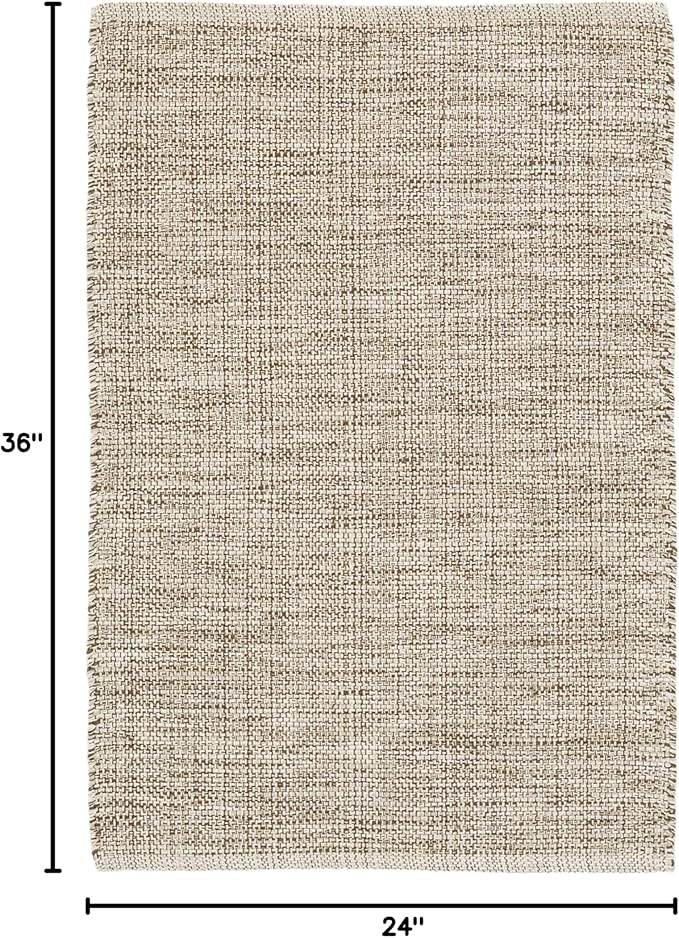 Dash and Albert Marled Cotton Area Rug - 2' x 3' Brown Solid Handwoven Accent Rug - Durable, Lightweight, High Traffic Areas Hallway, Bedroom, Living Room