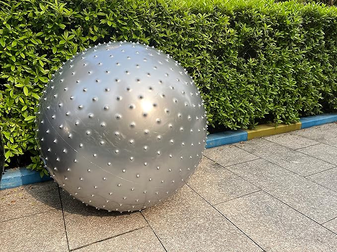 Large Sensory Massage Ball for Kids, 33.5" 85CM Bouncy Exercise Balls, Big Inflatable Toys with Tactile Spikes, Outdoor Giant Yoga Ball, Large Beach Balls(Grey)