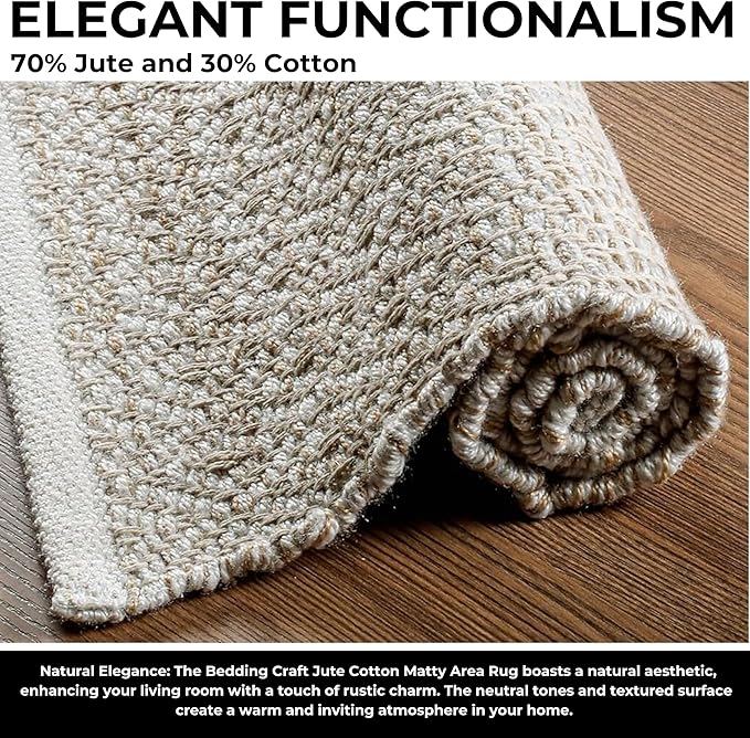 Area Rug 24x36 Inch, Natural Polyester Cotton, Machine Washable, Durable Soft Textured Indoor Accent Rug for Living Room Bedroom Entryway, 80% Polyester 20% Cotton Bedding Craft