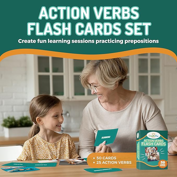 149 Prepositions, Emotions & Action Verbs Flash Cards Set - Educational Photo Cards with Learning Games for Toddlers, Kids, Adults, Seniors, Preschool Prep, Speech Therapy and ESL Teaching Materials