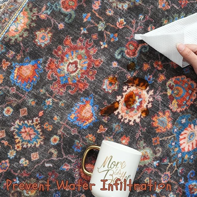 Runner Rug for Hallways Kitchen Rug Non Slip 2'x 6' Washable Rugs with Rubber Backing Soft Carpet for Hallways, Kitchen, Laundry, Bedroom, Bathroom (Dark Espresso)