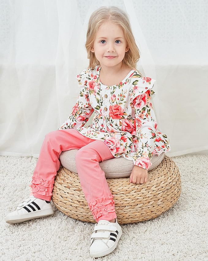 Baby Girl Clothes Toddler Girl Outfits Ruffle Shirt Pants Cute Infant Outfit Set Baby Girl Fall Winter Clothes