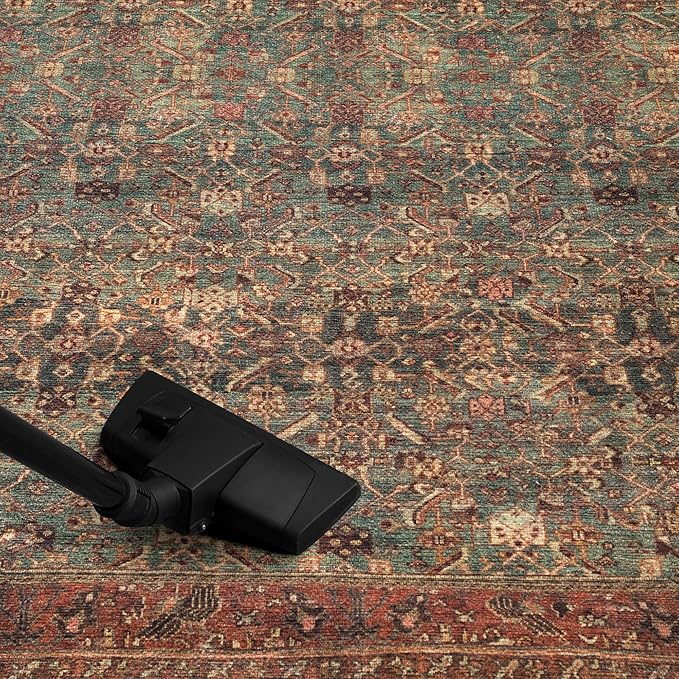 Keen Home Design 2x12 Rug - Machine Washable Runner with Non-Slip Backing, Ideal for Hallway, Entryway, Kitchen, Laundry Room - Vintage, Easy Clean, Durable, Low Pile Rug - (2'6" x 12')