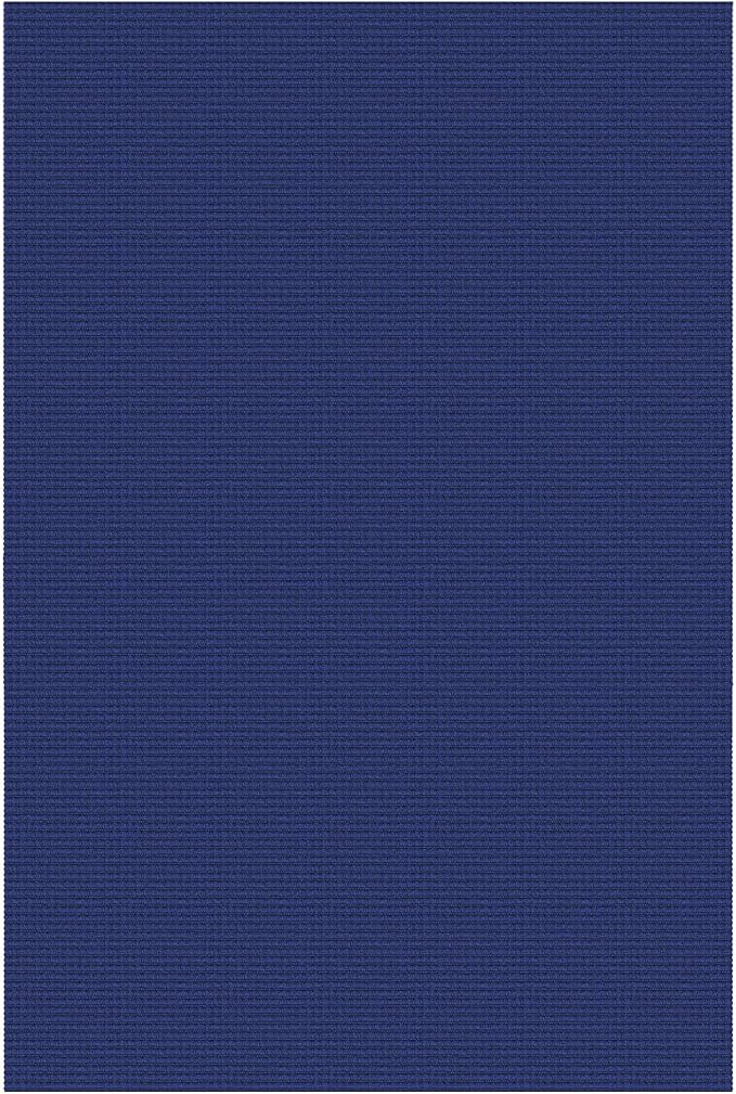KOZYFLY Washable Area Rug 5x7 ft Rubber Backed Non Slip Rugs for Living Room Braided Cotton Bedroom Rug Woven Office Rugs Indoor Floor Carpets for Dining Bedroom Living Room, Royal Blue/Navy