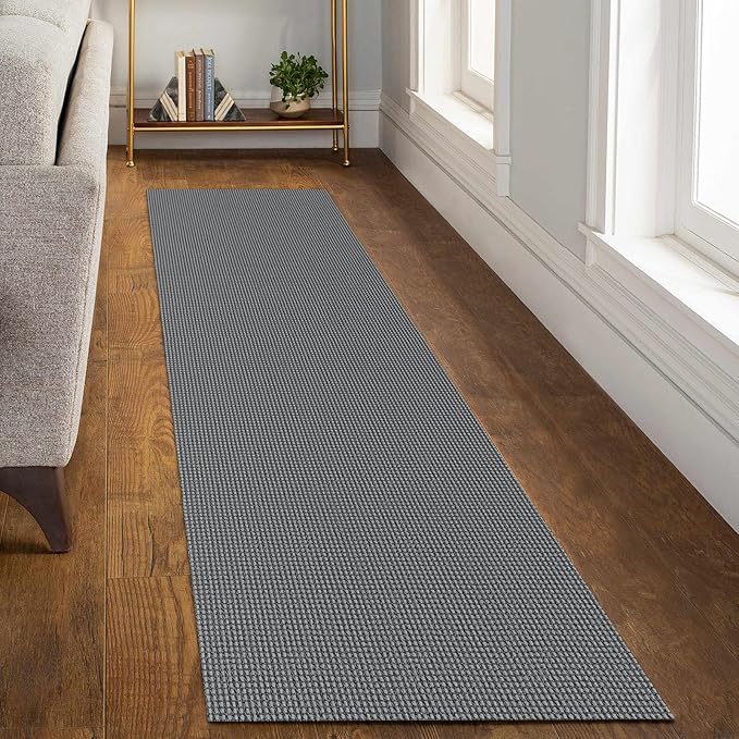 KOZYFLY Runners for Hallways 2x8 ft Washable Kitchen Runner Non Slip Rubber Backed Hall Runners Cotton Entryway Runner Rugs Floor Carpet for Indoor Backdoor Bedroom Kitchen, Grey/Dark Grey