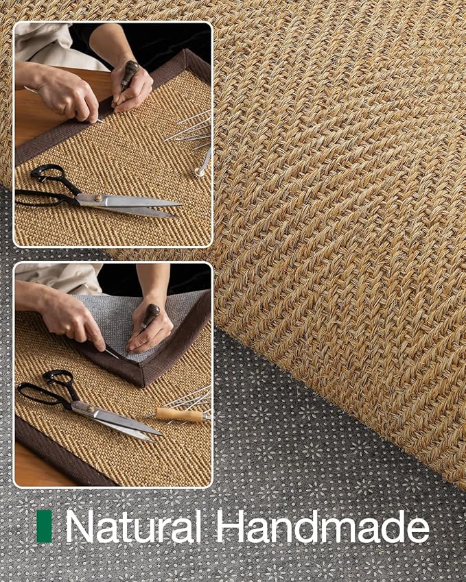 LUMI Jute Runner Rug Non Slip for Hallway, 3'x12' Natural Rustic Carpet No Shedding, Farmhouse Braided Area Mat Indoor High Traffic for Living Room, Entryway, Kitchen, Laundry, 3x12