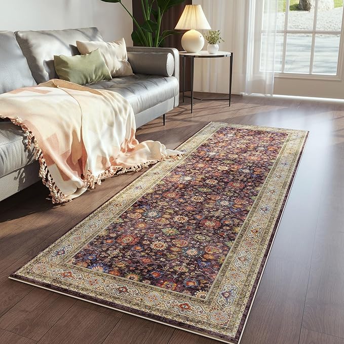Runner Rug for Hallways Kitchen Rug Non Slip 2'6''x8' Washable Rugs with Rubber Backing Soft Carpet Runner for Hallways, Kitchen, Laundry, Bedroom, Bathroom (Dark Espresso)