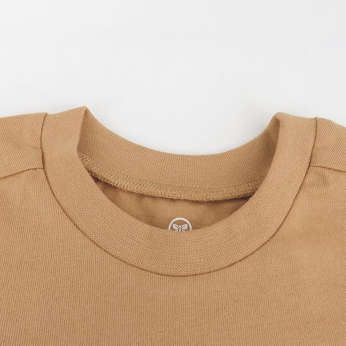 HonestBaby Unisex-Baby 5-Pack Short Sleeve T-Shirts 100% Organic Cotton Baby, Toddler, Little Kid, Boy, Girl, Unisex