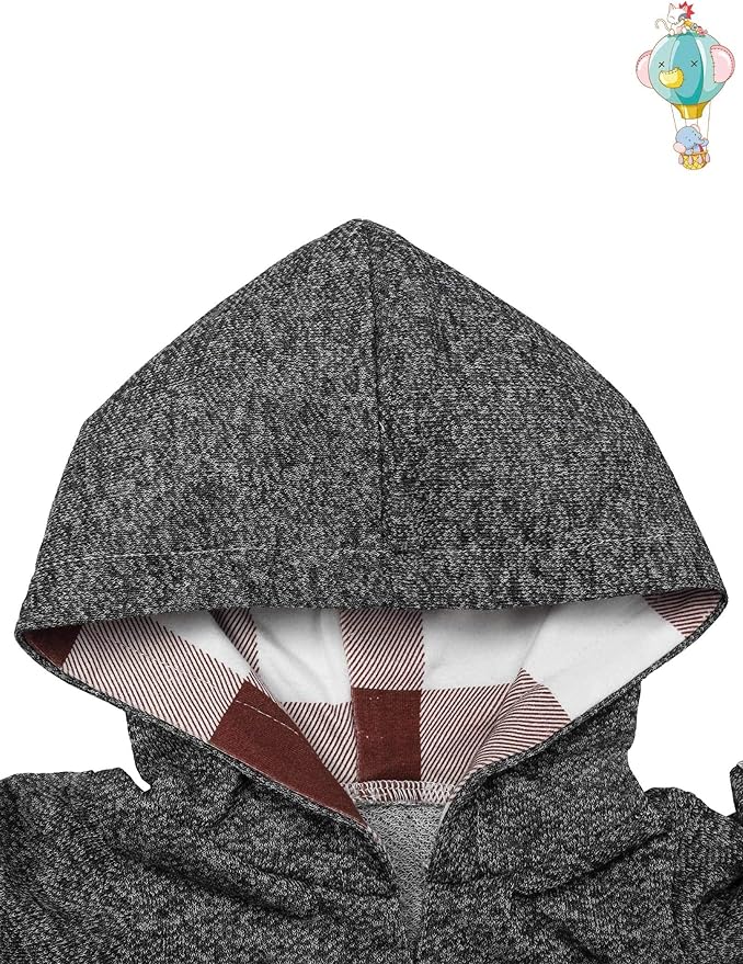 Fommy Newborn Baby Boy Clothes Plaid Letter Print Long Sleeve Hoodies + Long Pants 2PCS Fall Winter Outfits Set