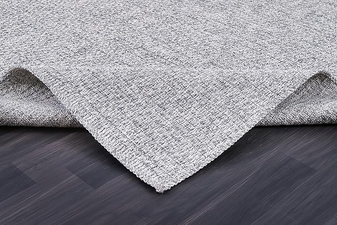 Easy Jute Rugs 9x12 Gray Color Living Room Indoor Outdoor Area Rug for Farmhouse Patio and Kitchen Rug High Traffic Washable Easy to Clean Solid Boho Woven Design Outside Carpet (9 x 12)