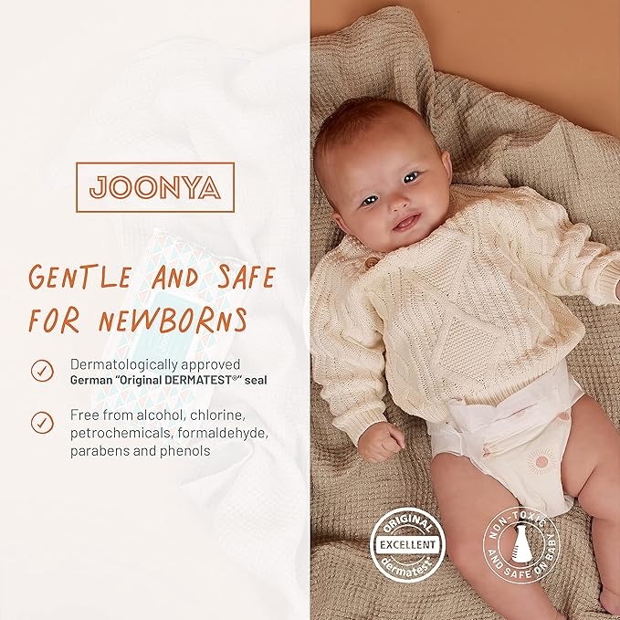 JOONYA Unscented Baby Wipes — Plant-Based, Fragrance-Free Diaper Wipes | Hypoallergenic, Non-Toxic, Compostable & Biodegradable Wet Wipes for Sensitive Newborn Skin | 3 Packs of 80 Wipes (240 Total)