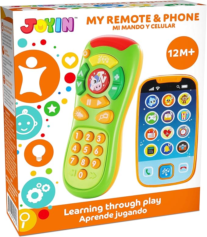 JOYIN Baby Toy Phone, Remote and Smartphone with Music, Fun Learning Musical Toys for Babies, Kids, Boys or Girls, Holiday Stocking Stuffers, Birthday Gifts, Easter Basket Stuffers