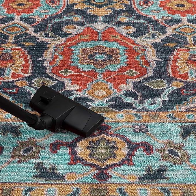 Keen Home Design 6x9 Rug - Machine Washable Area Rug with Non-Slip Backing, Ideal for Living Room, Dining Room, Bedroom - Vintage, Easy Clean, Durable, Low Pile Rug - (6' x 9')