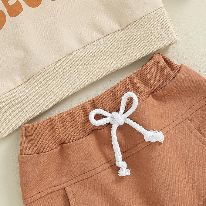 Kupretty Toddler Baby Boy Fall Winter Clothes Color Block Long Sleeve Sweatshirt Pullover Tops + Joggers Pants Outfit Set