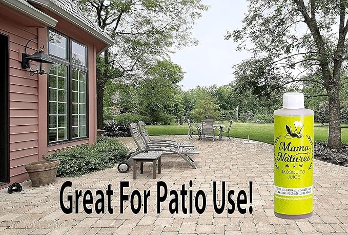 Mama Nature's Mosquito Juice - All Natural, Non-Toxic Mosquito & Tick Spray for Yard - DEET-Free Organic Outdoor Repellent for Lawn, Patio, Garden & Backyard - Safe for Kids, Pets & Plants | Single