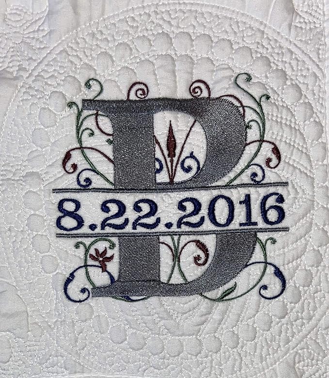 Personalized Baby Blanket Baby Quilt Monogrammed Blankets for Boys and Girls Embroidered Baby Gifts Letter & Date
