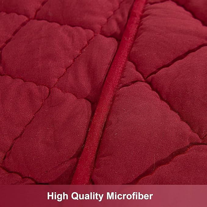 NTBAY Down Alternative Oversized Toddler Comforter, Super Soft and Warm Solid Color Baby Crib Quilted Blanket, 43x60 inches, Red