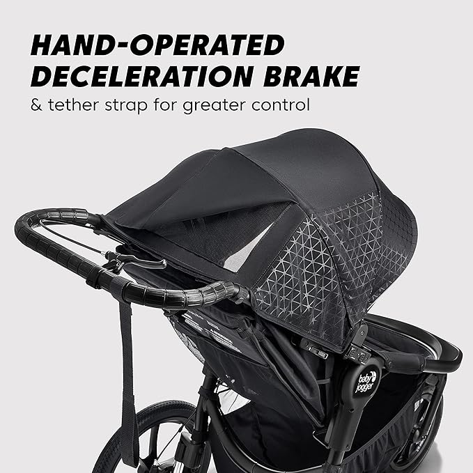 Baby Jogger Summit X3 3-Wheel Jogging Stroller with Hand Brake One-Hand Compact Fold & All-Wheel Suspension Midnight Black