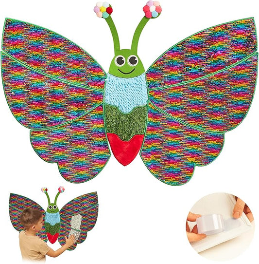 ODOXIA Sensory Wall Panel | Sequin Busy Board for Sensory Room and Daycare | Montessori Toys and Activity | Autism Mats and Squares for Toddlers and Kids