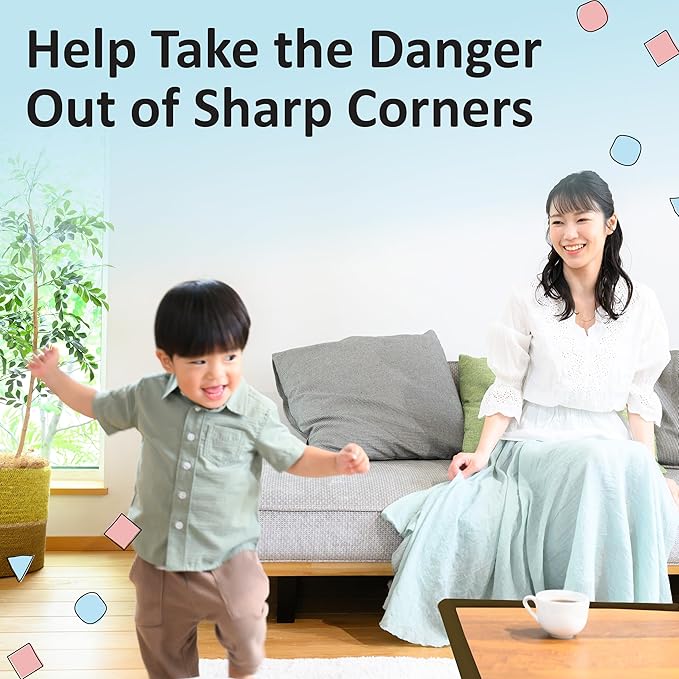 Bebe Earth Baby Proofing Edge and Corner Guard Protector Set for Back to School, 16.4 ft Edges & 4 Foam Corners, Furniture and Table Child Baby Proof Bumpers, Pre-Taped Corner Cushions - Onyx Black