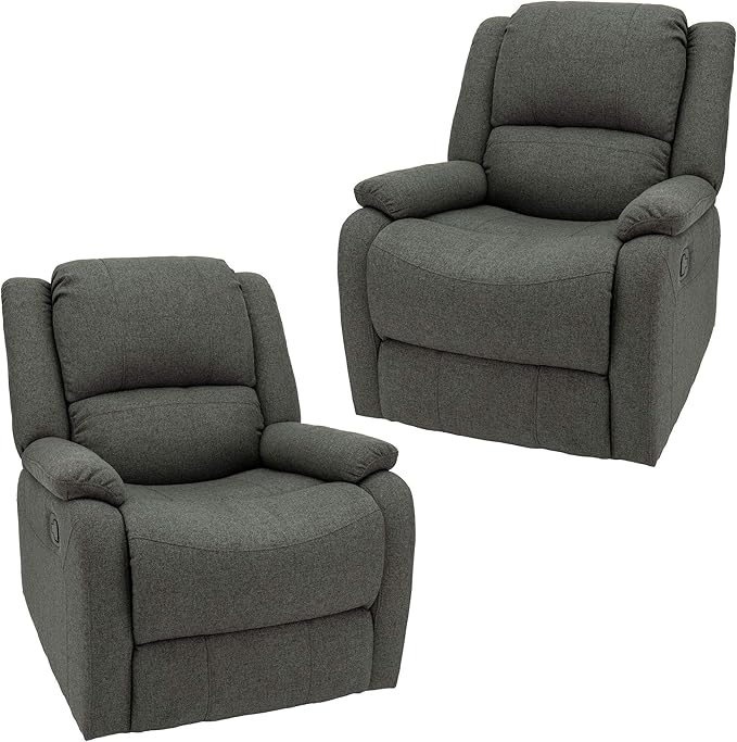 RecPro Charles Collection | 30" Swivel Glider RV Recliner | RV Living Room (Slideout) Chair | RV Furniture | Glider Chair | Oatmeal or Fossil | Cloth (2 Pack, Fossil)