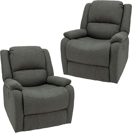 RecPro Charles Collection | 30" Swivel Glider RV Recliner | RV Living Room (Slideout) Chair | RV Furniture | Glider Chair | Oatmeal or Fossil | Cloth (2 Pack, Fossil)