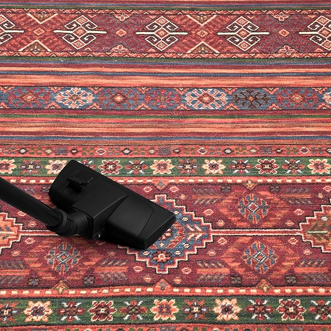 Keen Home Design 2x10 Rug - Machine Washable Runner with Non-Slip Backing, Ideal for Hallway, Entryway, Kitchen, Laundry Room - Vintage, Easy Clean, Durable, Low Pile Rug - (2'6" x 10')